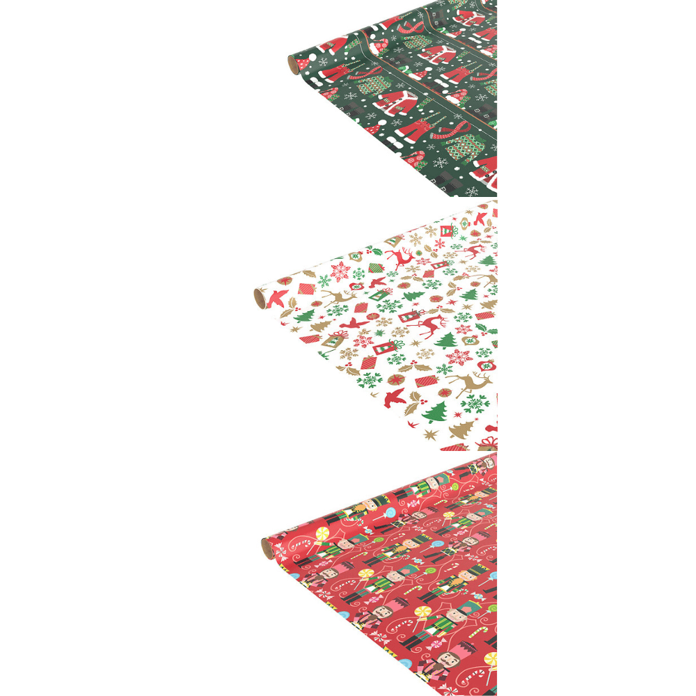 Alpha 55 Papier Cadeau Noël Imprimé Traditionnel – Festif & Chic