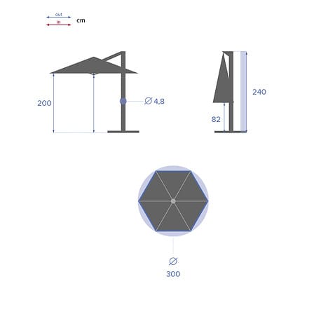 Alpha 55 Parasol déporté Manoa Ø241 cm