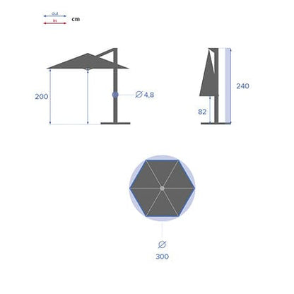 Alpha 55 Parasol déporté Manoa Ø241 cm