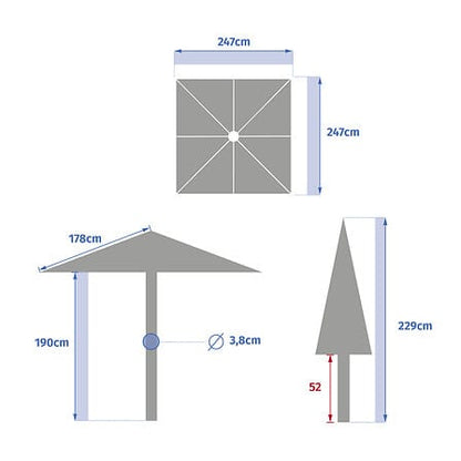 Alpha 55 Parasol droit Soya Ø229 cm Blé