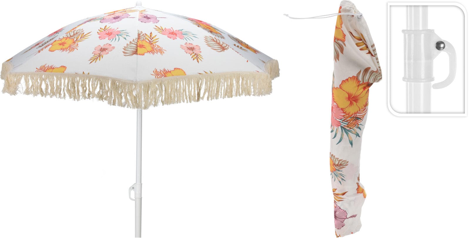 Alpha 55 Parasol imprimé fleurs 180 cm