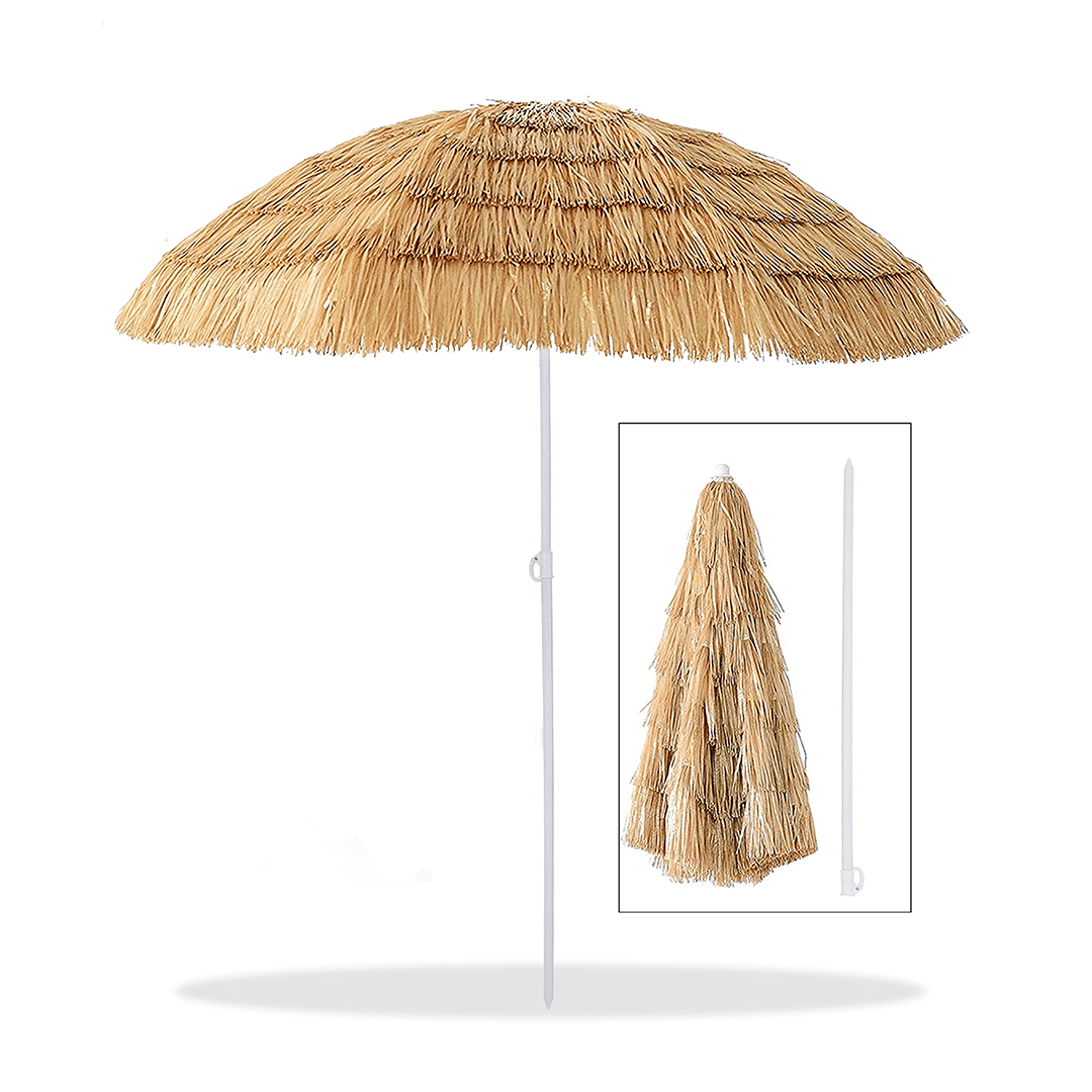 Alpha 55 Parasol Rafia 180 cm écru