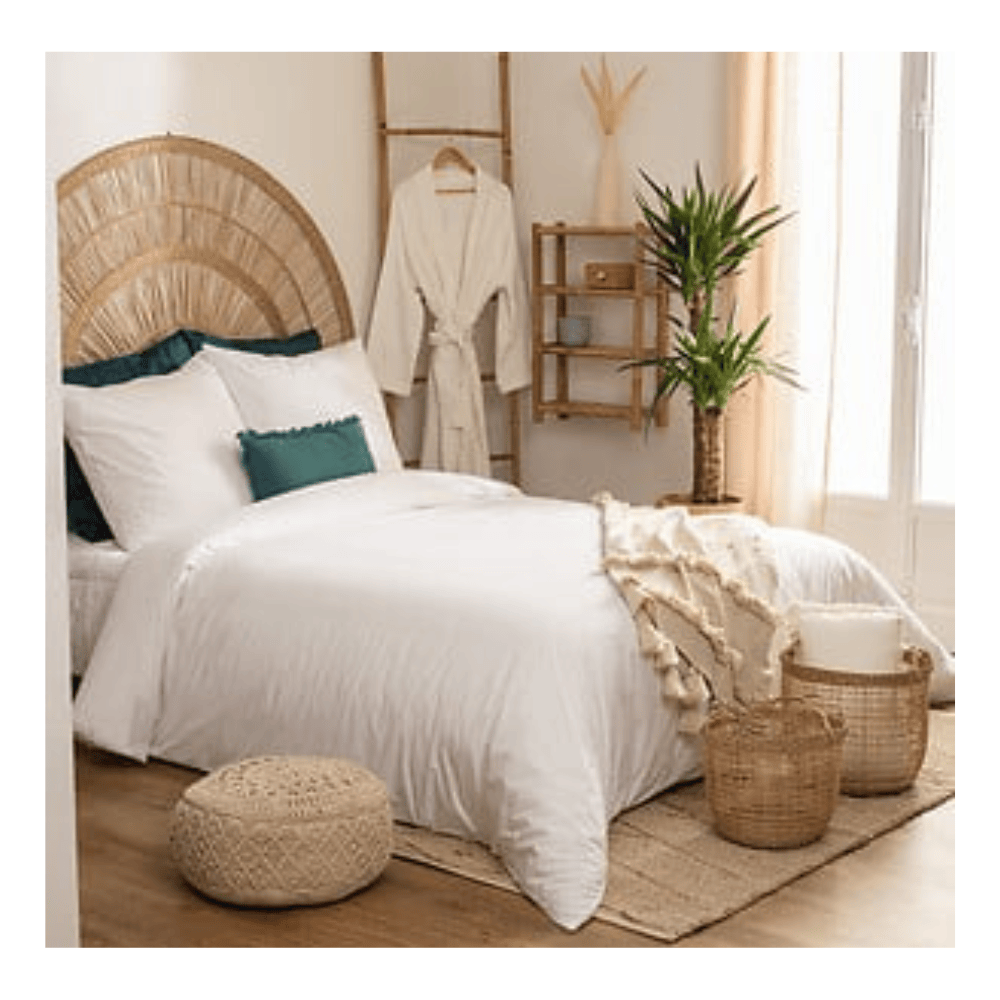 Alpha 55 Parure de Lit 260 x 240 cm Percale de Coton Blanc