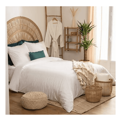 Alpha 55 Parure de Lit 260 x 240 cm Percale de Coton Blanc