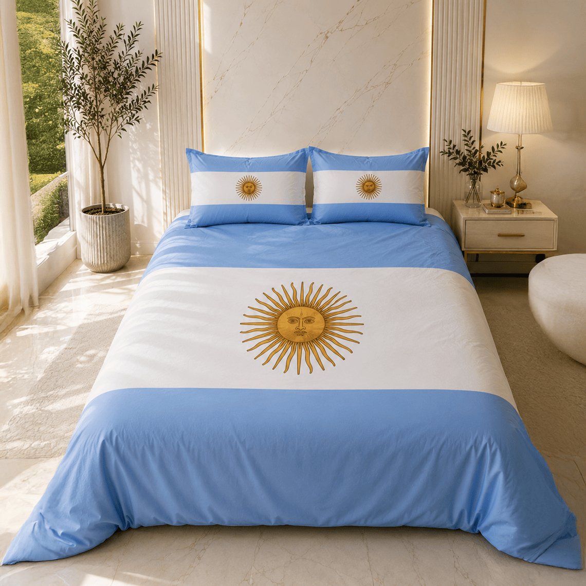 Alpha 55 Parure de Lit 4 Pièces Argentine - Douceur & Confort