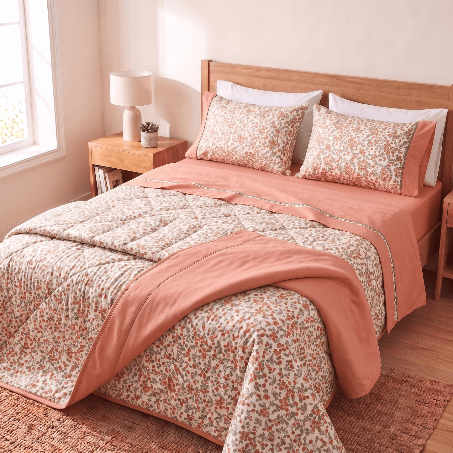 Alpha 55 Parure de Lit + Couvre-lit Gratuit - 5 Pièces