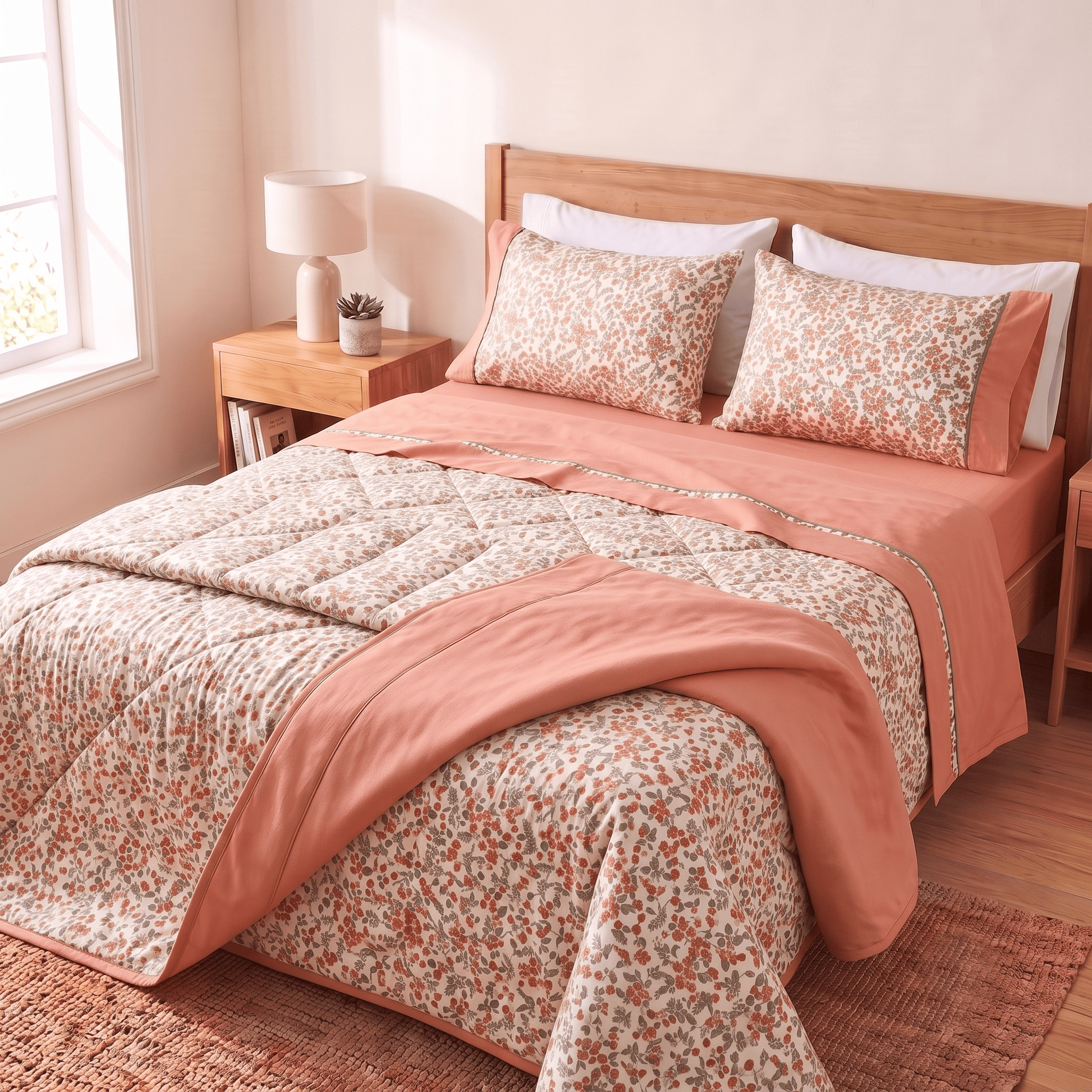 Alpha 55 Parure de Lit + Couvre-lit Gratuit - 5 Pièces