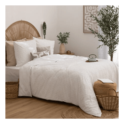 Alpha 55 Parure de Lit Jacquard Edie 240 x 220 cm Blanc
