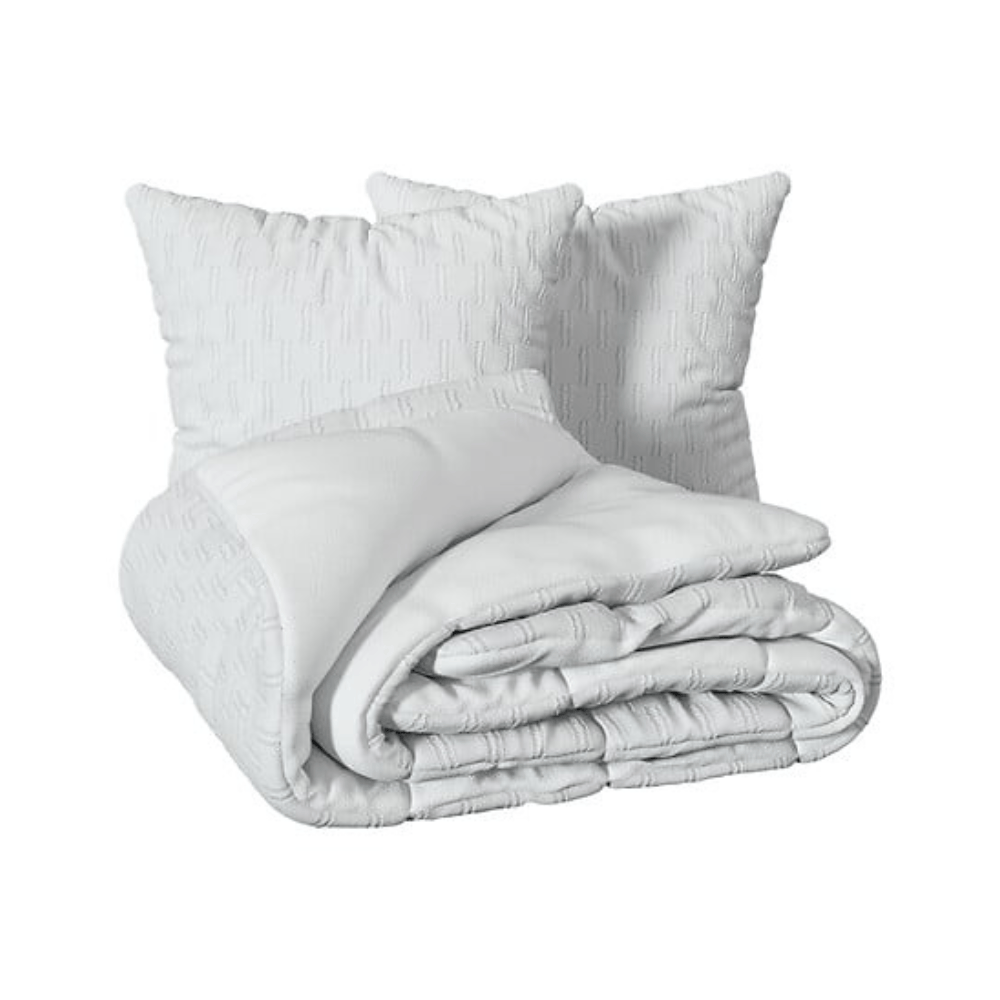 Alpha 55 Parure de Lit Jacquard Edie 260 x 240 cm Blanc
