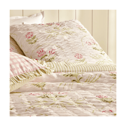 Alpha 55 Parure de lit seersucker fleur rose