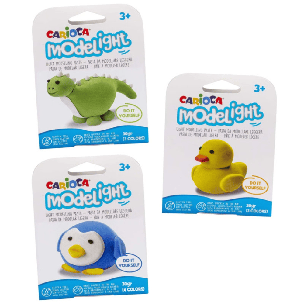 Alpha 55 Pâte à Modeler 30 g Animaux – Pingouins, Canards & Dinosaures