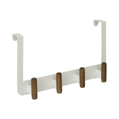Alpha 55 Patère porte Cassie 4 tiges en bois métal beige