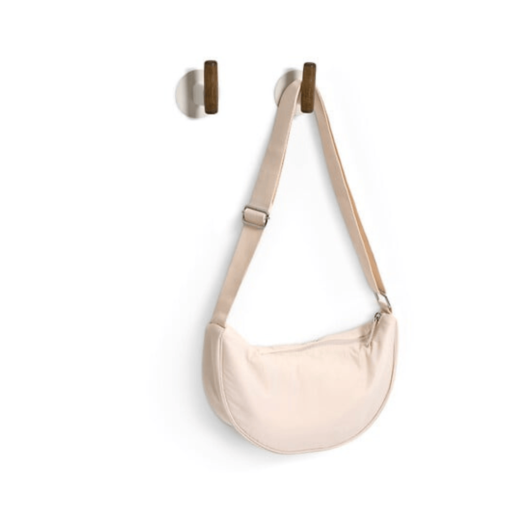 Alpha 55 Patères adhésives x2 Cassie en bois métal beige