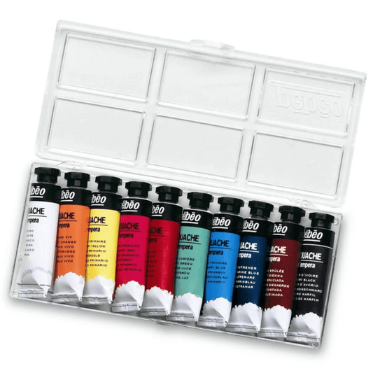 Alpha 55 Pébéo Boîte de 10 Gouaches en Tubes 10 ml