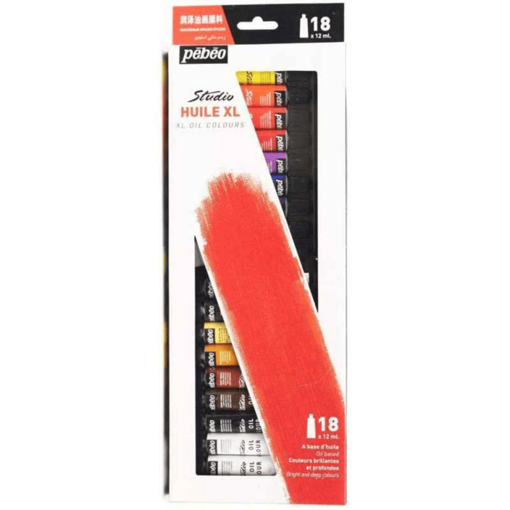 Alpha 55 Pébéo XL Huile – Set de 18 Couleurs Assorties 12 ml
