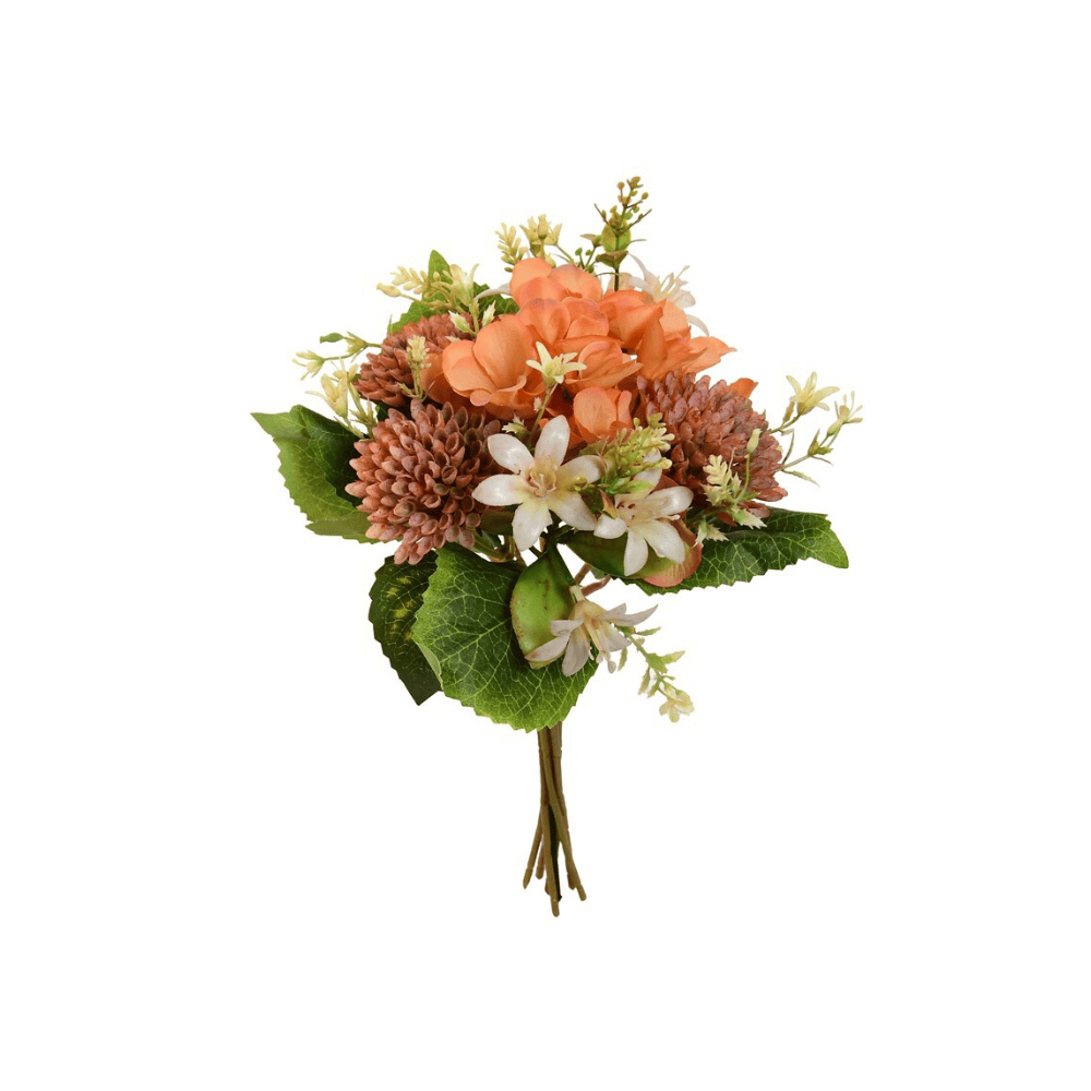 Alpha 55 Pèche crème Bouquet de 6 hortensias décoratifs élégants