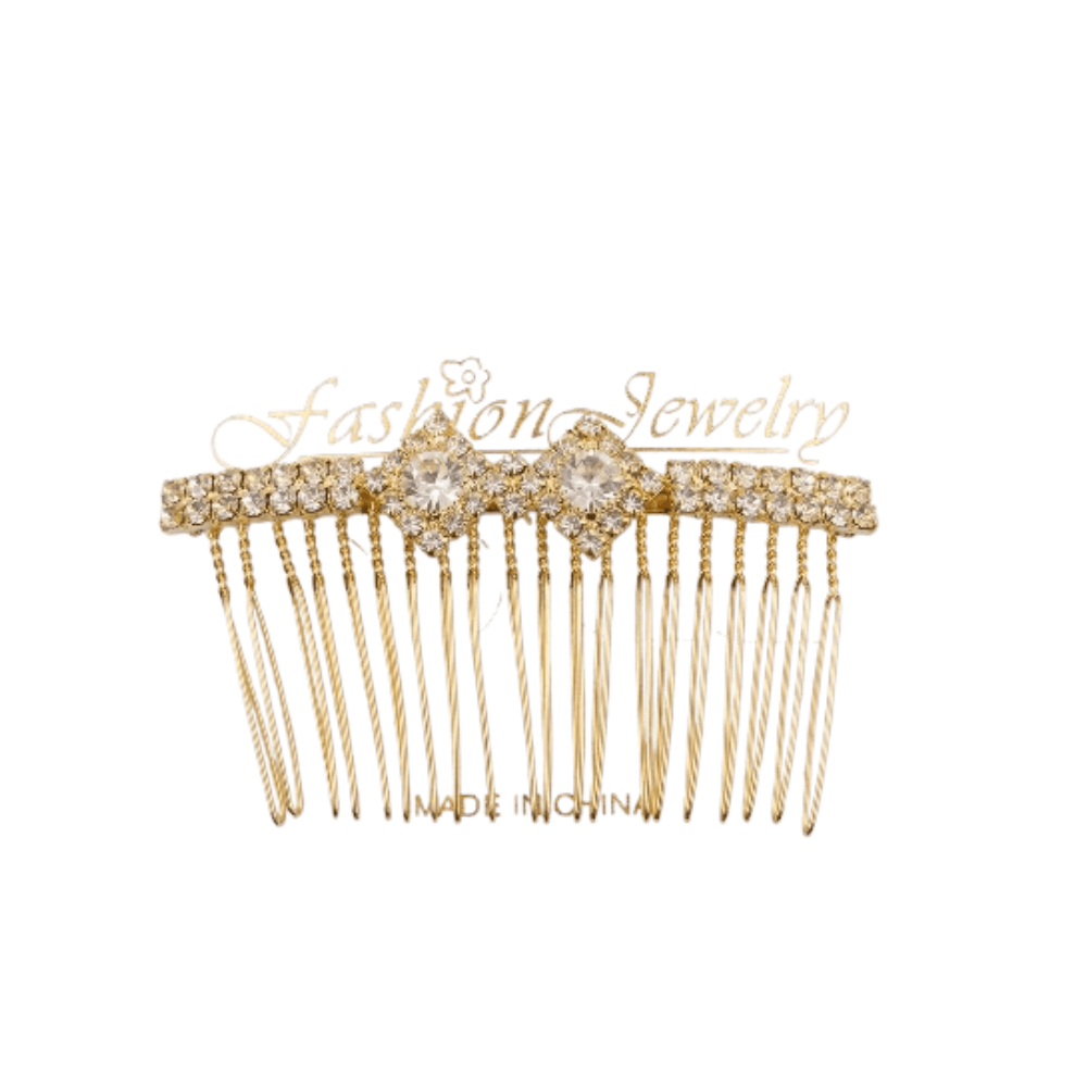 Alpha 55 Peigne strass doré – Accessoire cheveux chic