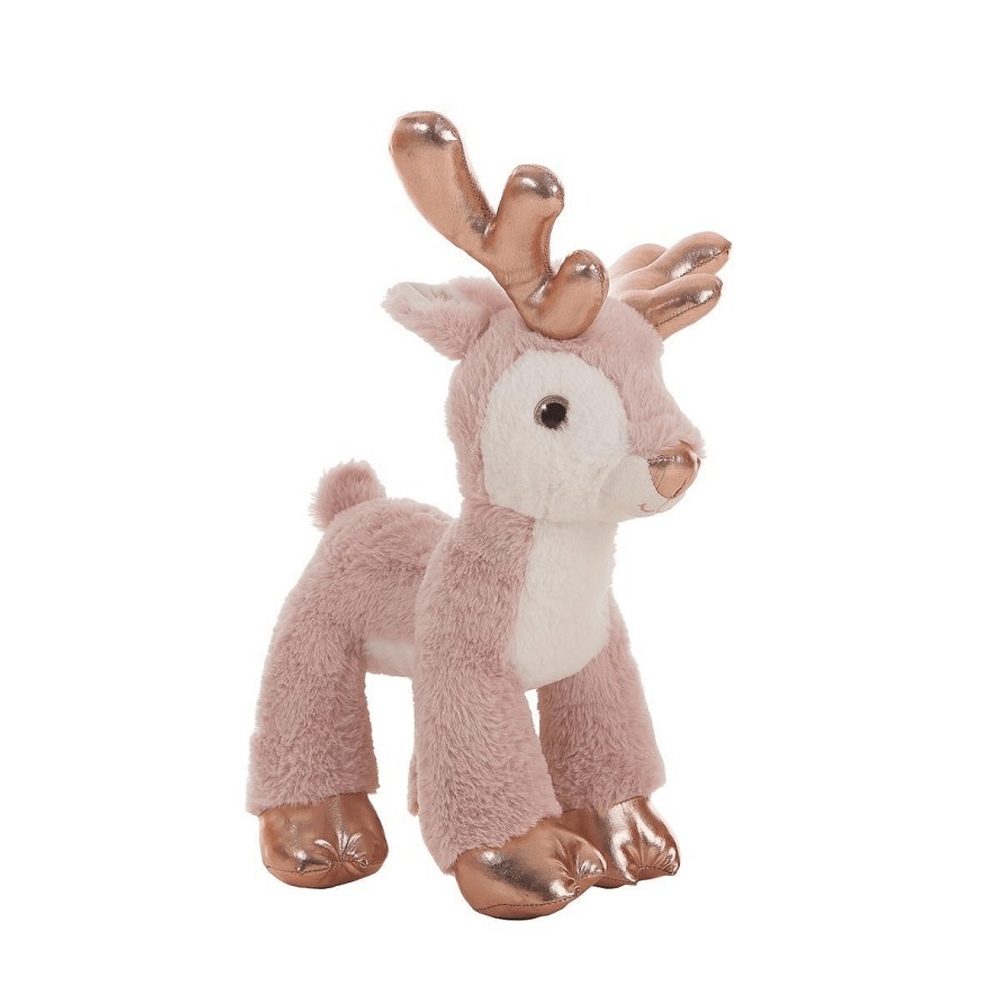 Noël, déco à poser : Peluche renne rose 26 cm