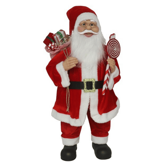 Alpha 55 Père Noël avec cadeaux & sucette – Déco de Noël joyeuse