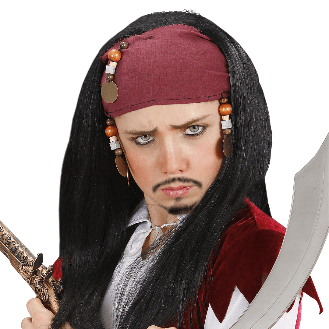 Alpha 55 Perruque enfant, Jack Sparrow avec bandana