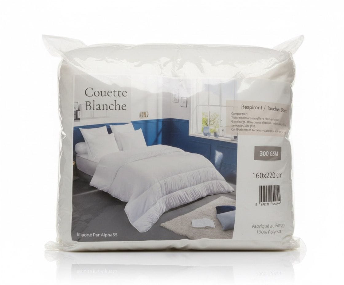 Alpha 55 Petit Couette Blanche 300g – Légère, Douce & Confortable