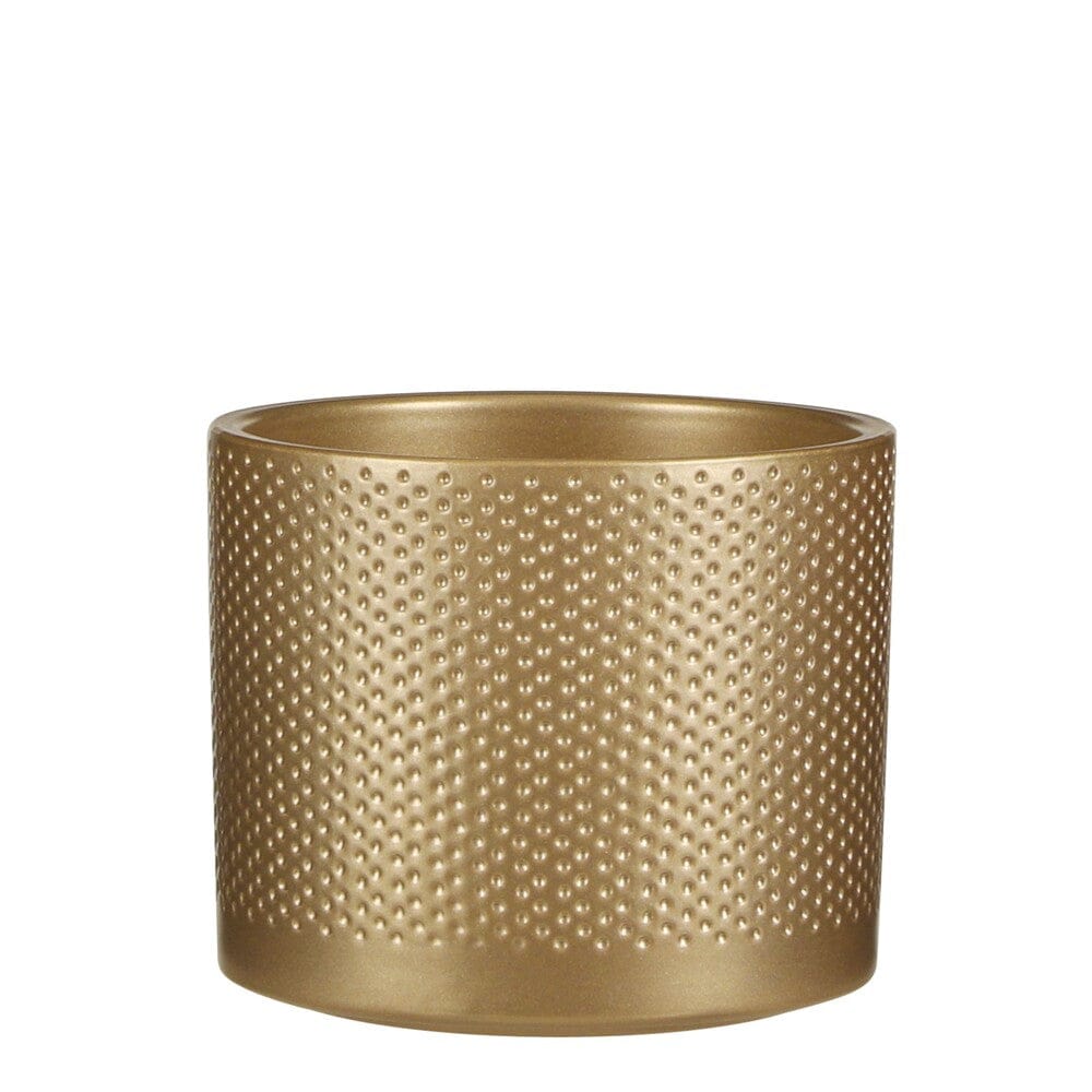 Alpha 55 Petit Pot Rond en Céramique Relief ERA Doré – Chic & Moderne