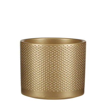 Alpha 55 Petit Pot Rond en Céramique Relief ERA Doré – Chic & Moderne