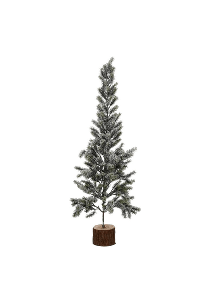 Alpha 55 Petit sapin enneigé sur pied en bois