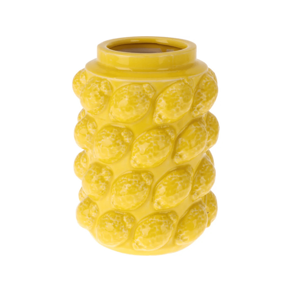 Alpha 55 Petit Vase céramique citron relief jaune décoratif
