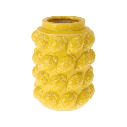 Alpha 55 Petit Vase céramique citron relief jaune décoratif