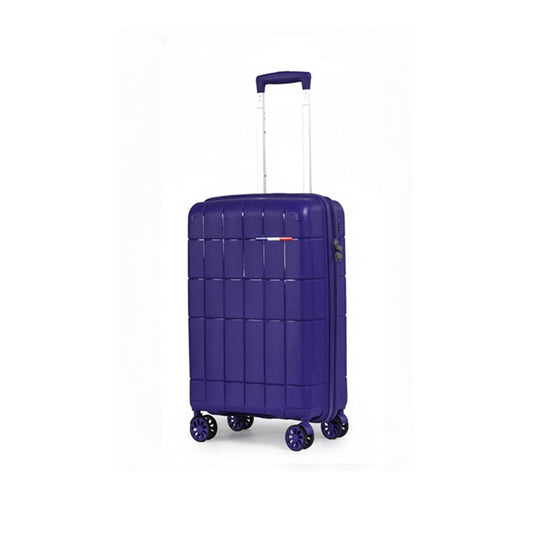 Alpha 55 Petite Trolley 8 Roues Coque Quadrillée Bleu – Style & Confort