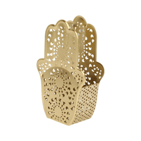 Photophore en métal forme main décoratif