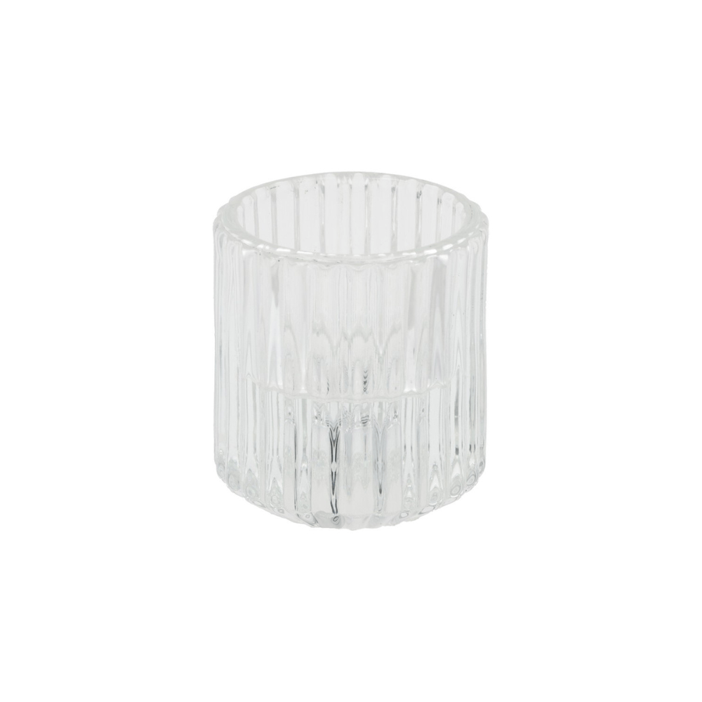 Alpha 55 Photophore en verre rayé élégant et décoratif