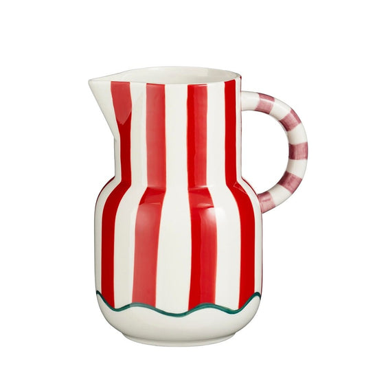 Alpha 55 Pichet en Céramique ANNA Rouge & Blanc – Style Cozy