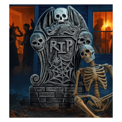 Alpha 55 Pierre Tombale RIP avec Crânes 34 x 59 cm – Halloween