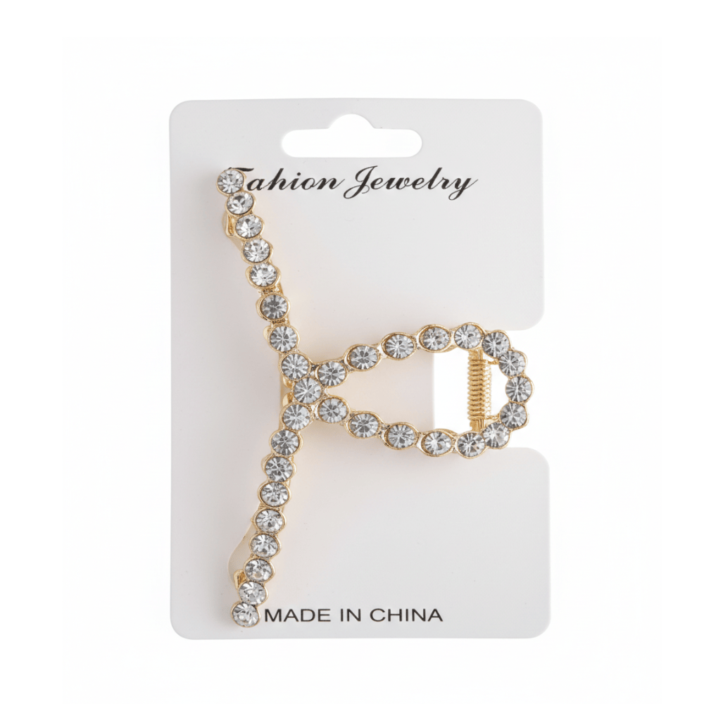 Alpha 55 Pince en métal strass doré – Accessoire cheveux élégant