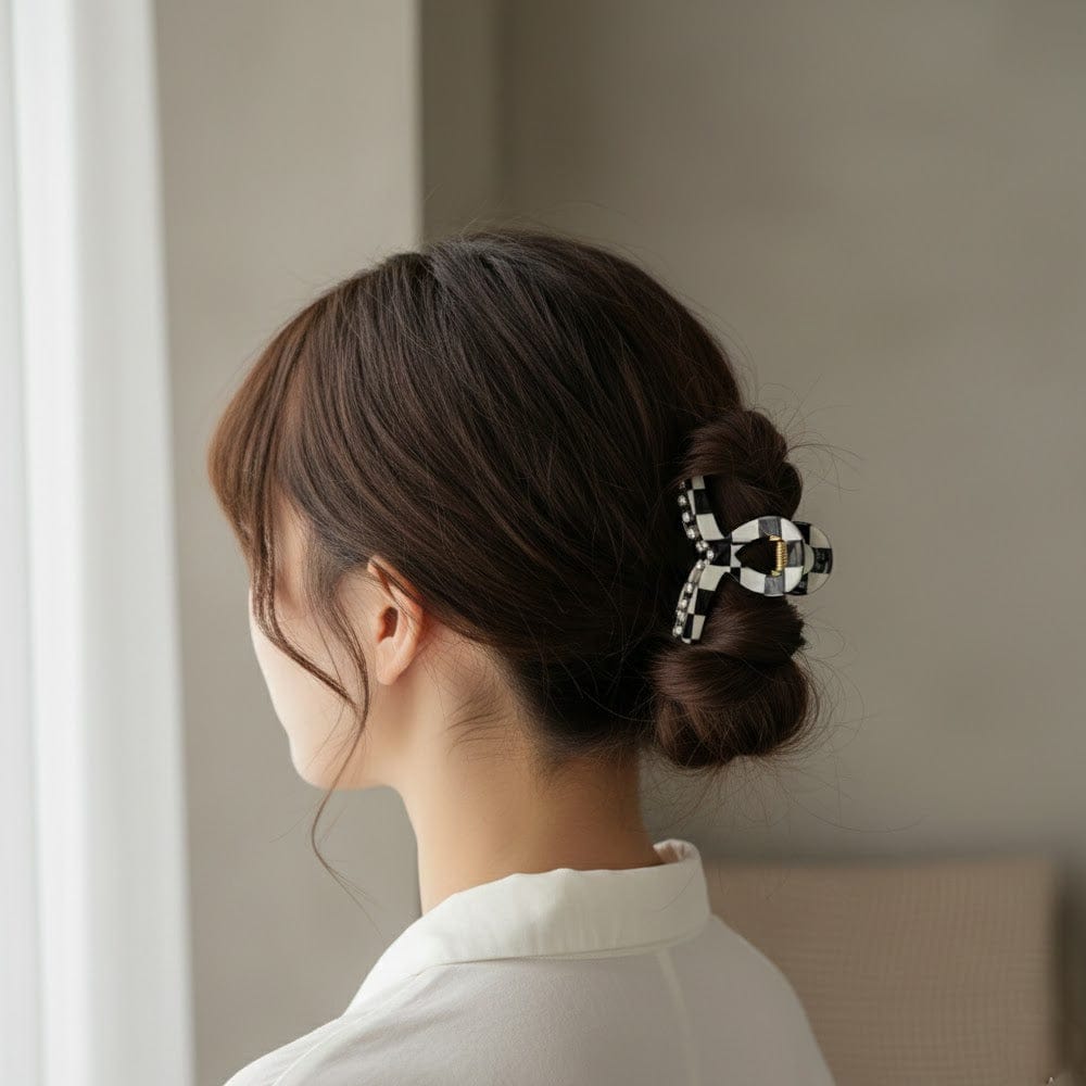 Alpha 55 Pince en plastique Vichy noir cheveux