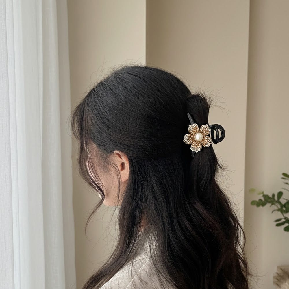 Alpha 55 Pince en strass fleur cheveux