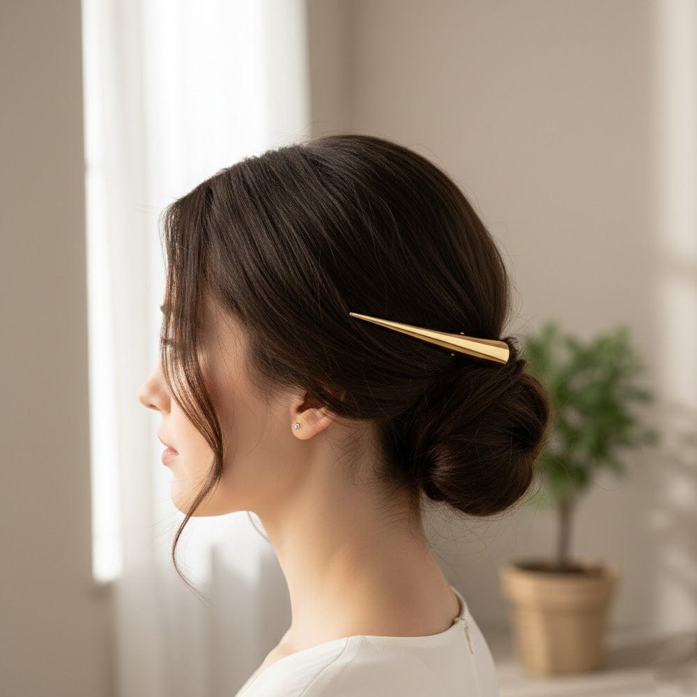 Alpha 55 Pince plate en métal pointue – Accessoire cheveux chic