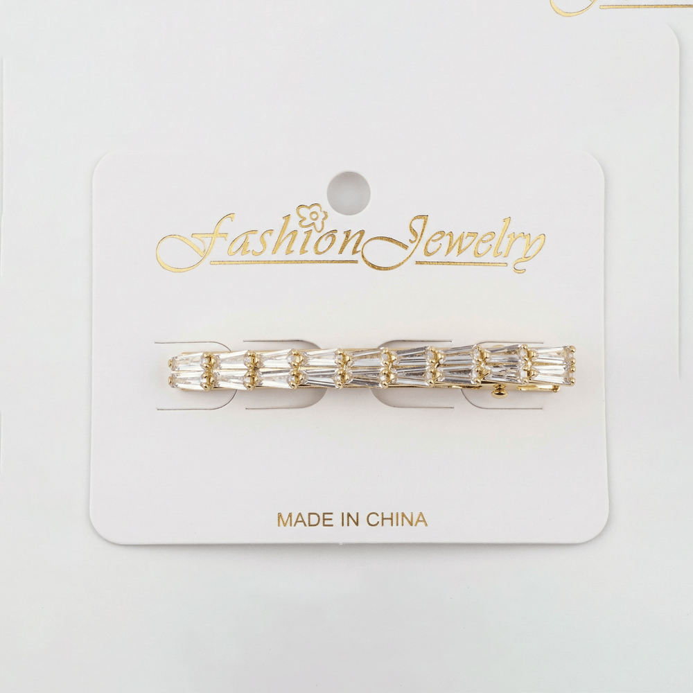 Alpha 55 Pince plate strass fine – Accessoire cheveux élégant