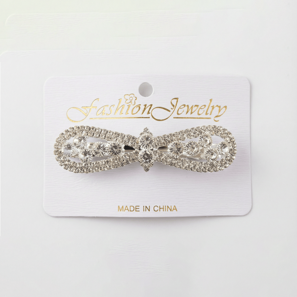 Alpha 55 Pince plate strass large argent – Élégance brillante