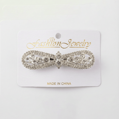 Alpha 55 Pince plate strass large argent – Élégance brillante