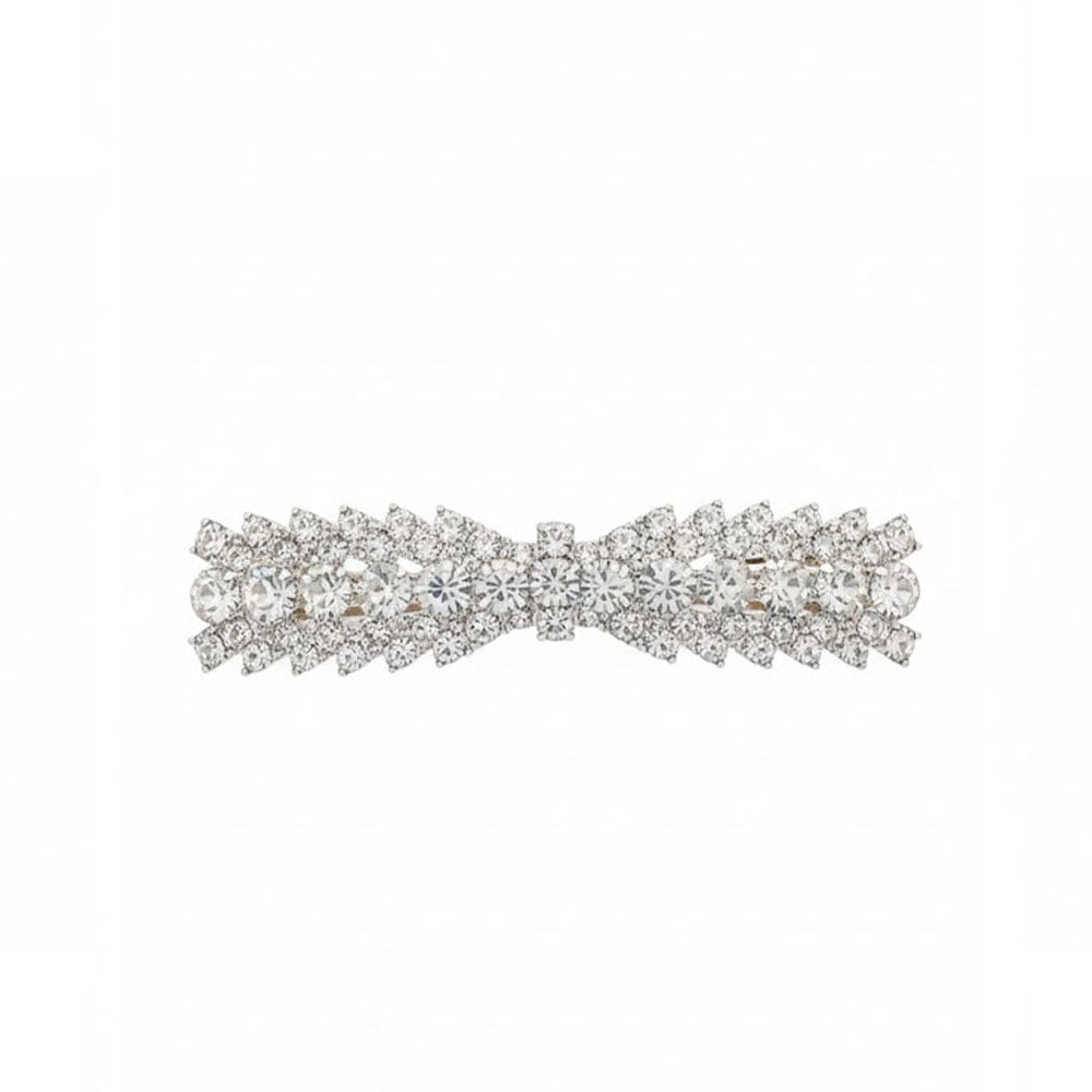 Alpha 55 Pince plate strass large argent – Élégance brillante