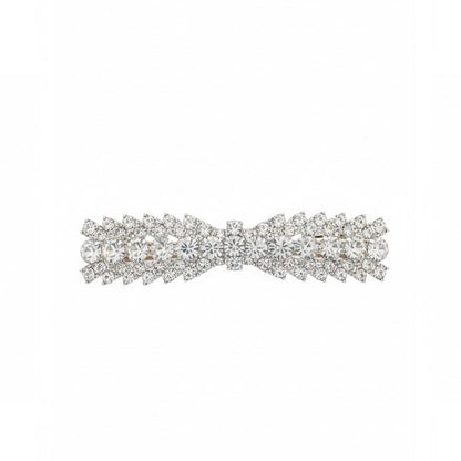 Alpha 55 Pince plate strass large argent – Élégance brillante