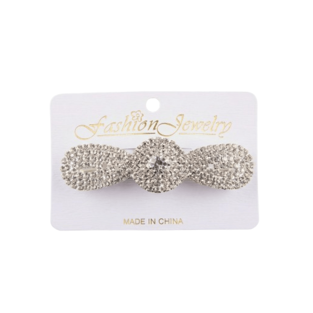 Alpha 55 Pince plate strass large argent – Élégance brillante