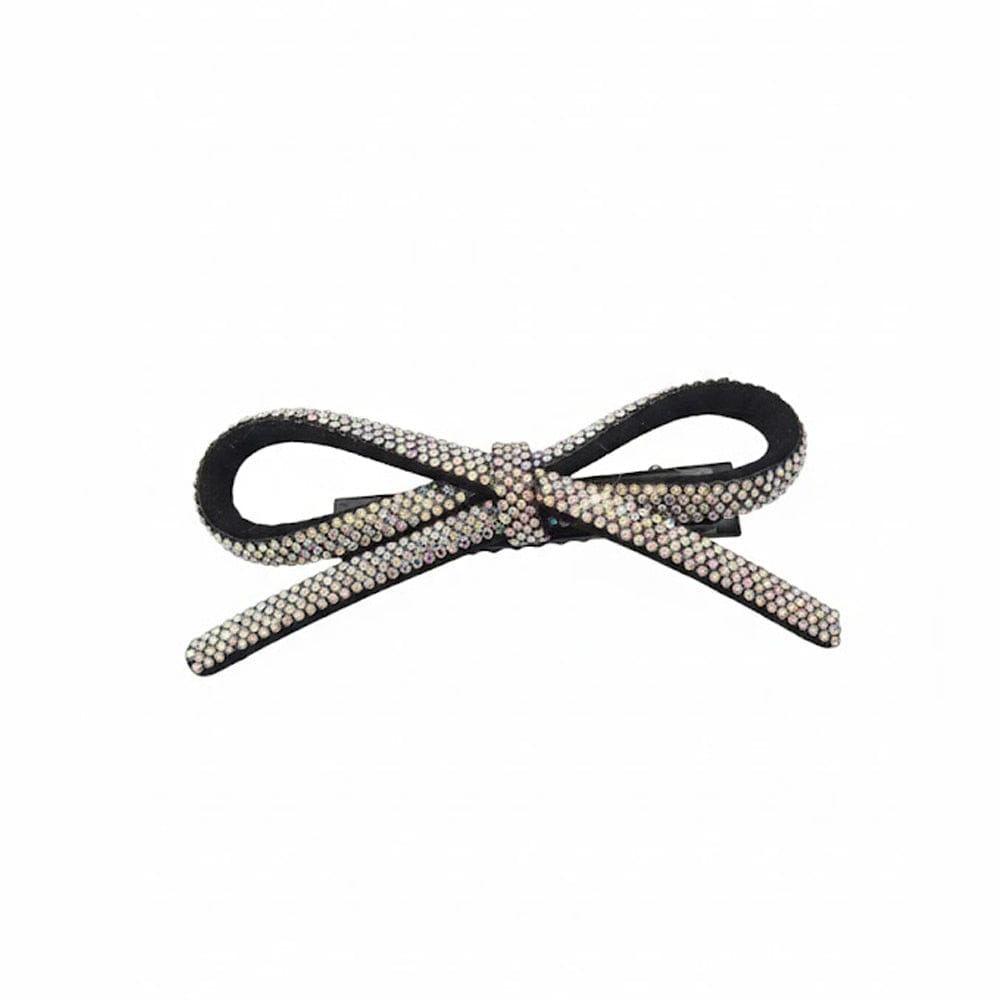 Alpha 55 Pince plate strass nœud brillant – Accessoire cheveux chic
