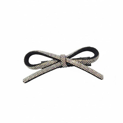 Alpha 55 Pince plate strass nœud brillant – Accessoire cheveux chic