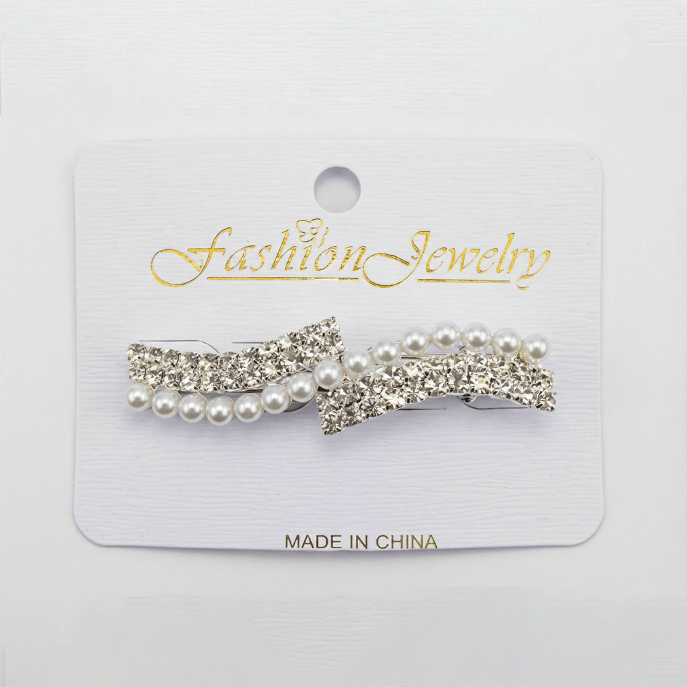 Alpha 55 Pince plate strass perles – Accessoire cheveux élégant