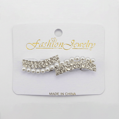 Alpha 55 Pince plate strass perles – Accessoire cheveux élégant