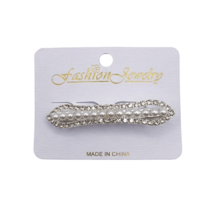 Alpha 55 Pince plate strass perles – Accessoire cheveux élégant